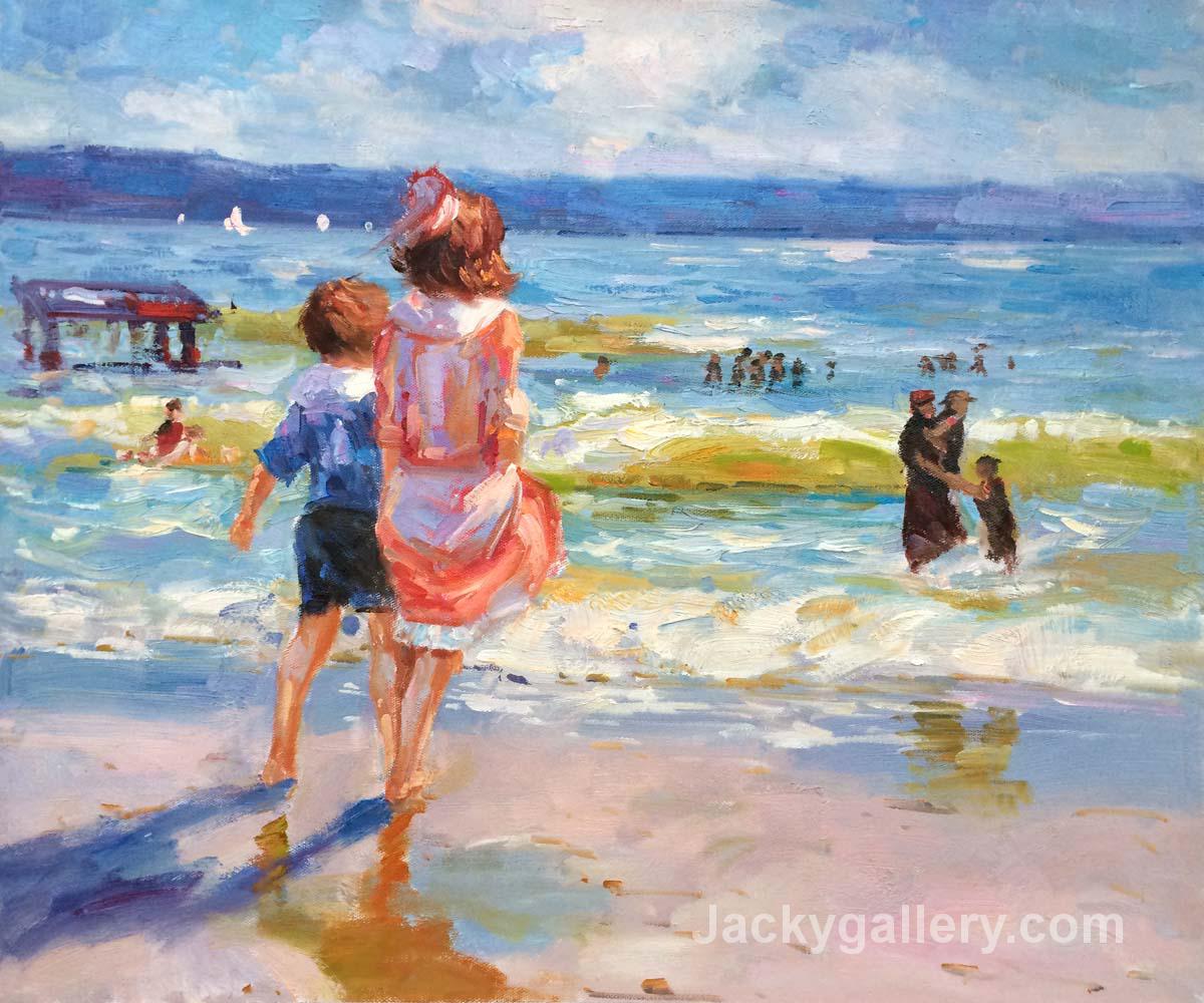 At the Seashore ART by Edward Henry Potthast paintings reproduction